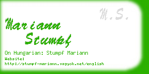 mariann stumpf business card